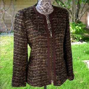 Lafayette 148 Brown Tweed Blazer Size 4